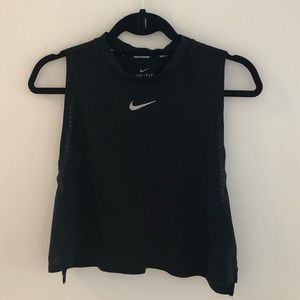 Nike Running Dri-Fit Cropped Tank, Black
